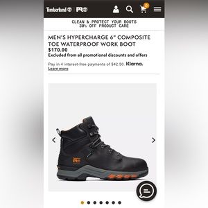 men's hypercharge 6 composite toe waterproof work boot